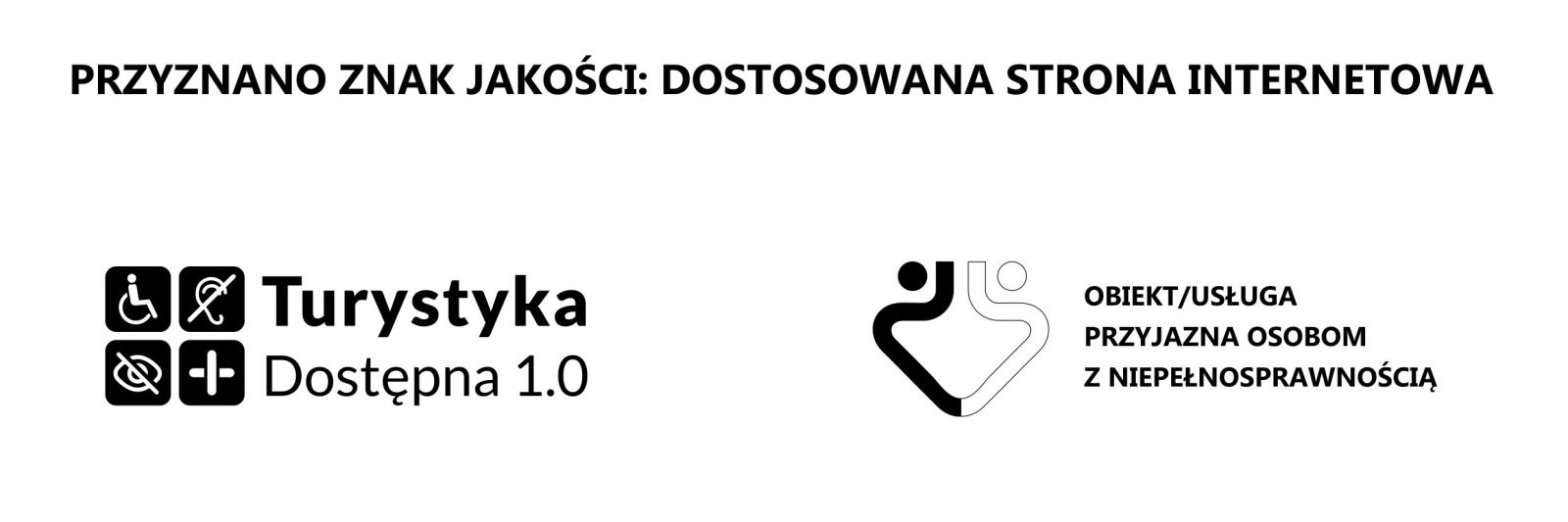 logo znaku jakości: dostosowana strona internetowa  w wersji monochromatycznej 